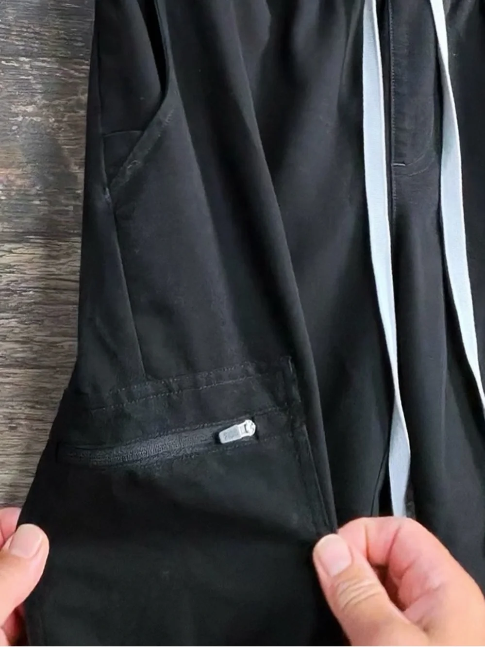 Figs Black Track Joggers Scrubs with Drawstring